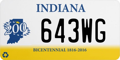 IN license plate 643WG