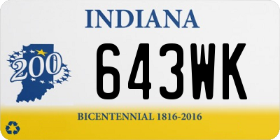 IN license plate 643WK