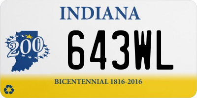 IN license plate 643WL