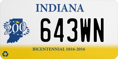 IN license plate 643WN