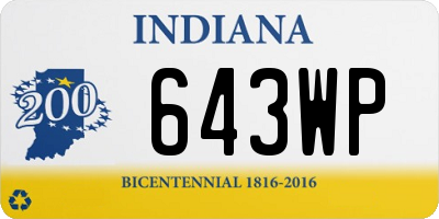 IN license plate 643WP