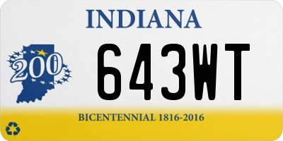 IN license plate 643WT