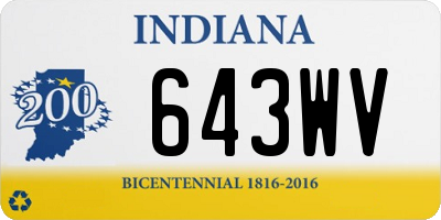 IN license plate 643WV