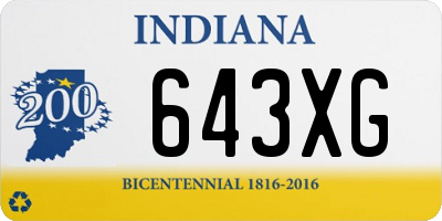 IN license plate 643XG