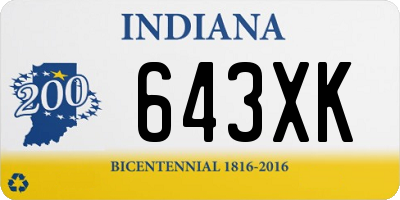 IN license plate 643XK