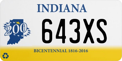 IN license plate 643XS