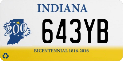 IN license plate 643YB