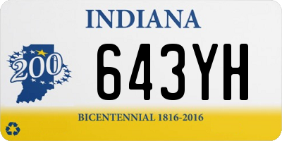 IN license plate 643YH