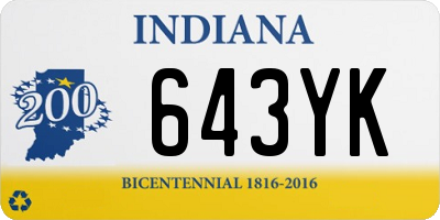 IN license plate 643YK