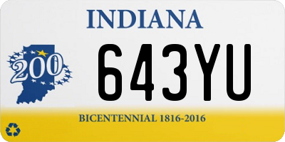 IN license plate 643YU