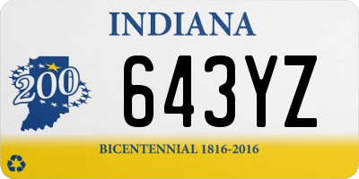 IN license plate 643YZ