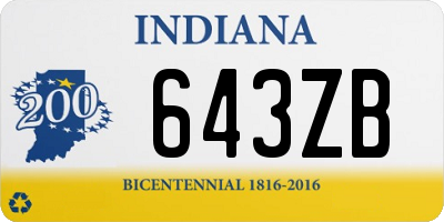 IN license plate 643ZB