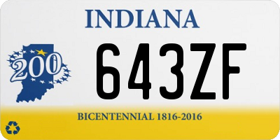 IN license plate 643ZF