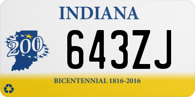 IN license plate 643ZJ