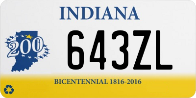 IN license plate 643ZL