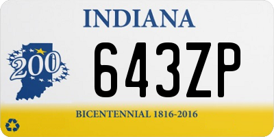 IN license plate 643ZP