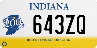 IN license plate 643ZQ