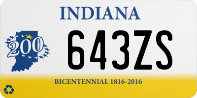 IN license plate 643ZS