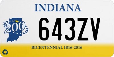 IN license plate 643ZV