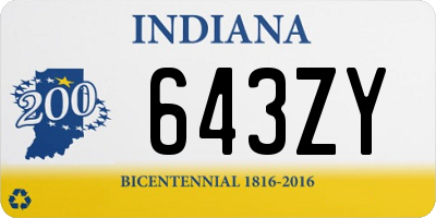 IN license plate 643ZY