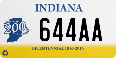 IN license plate 644AA