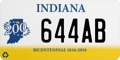 IN license plate 644AB