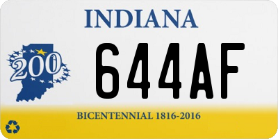 IN license plate 644AF