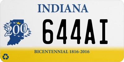 IN license plate 644AI