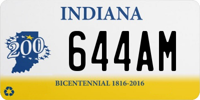 IN license plate 644AM