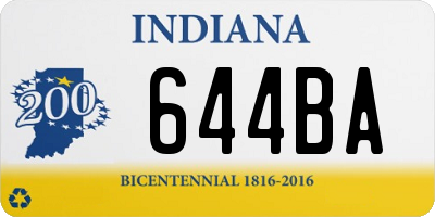 IN license plate 644BA