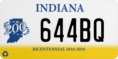 IN license plate 644BQ