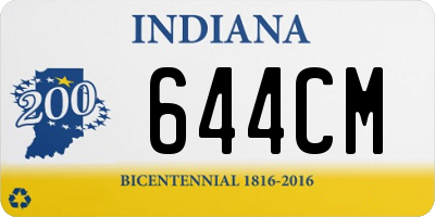 IN license plate 644CM