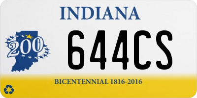 IN license plate 644CS