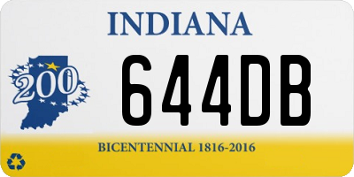 IN license plate 644DB