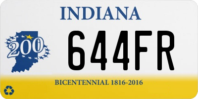 IN license plate 644FR