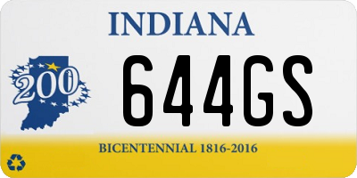 IN license plate 644GS