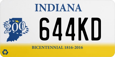 IN license plate 644KD