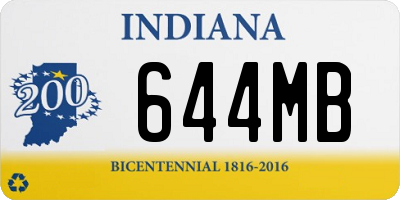 IN license plate 644MB