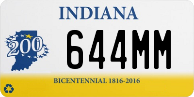 IN license plate 644MM