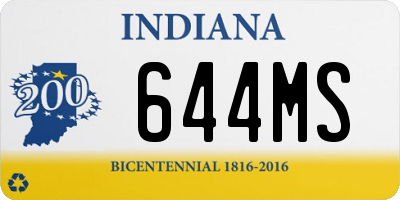 IN license plate 644MS