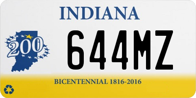 IN license plate 644MZ