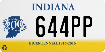 IN license plate 644PP