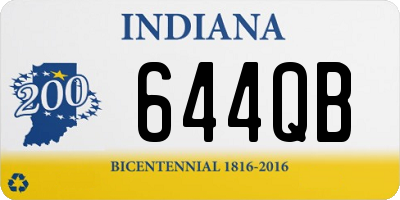 IN license plate 644QB