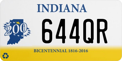 IN license plate 644QR