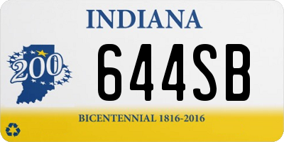 IN license plate 644SB