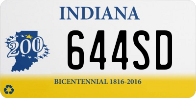 IN license plate 644SD