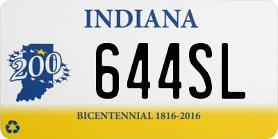 IN license plate 644SL