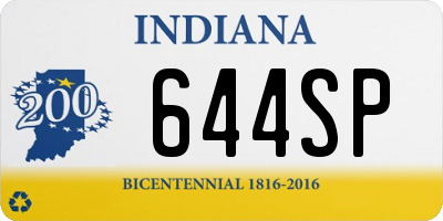 IN license plate 644SP