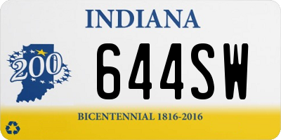 IN license plate 644SW