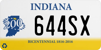 IN license plate 644SX